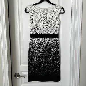 Black and white sheath dress